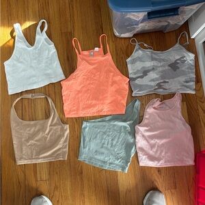 Set of 6 Colorful Crop Tops